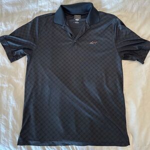 Greg Norman for Tasso Elba Black Polo Shirt with Subtle Pattern